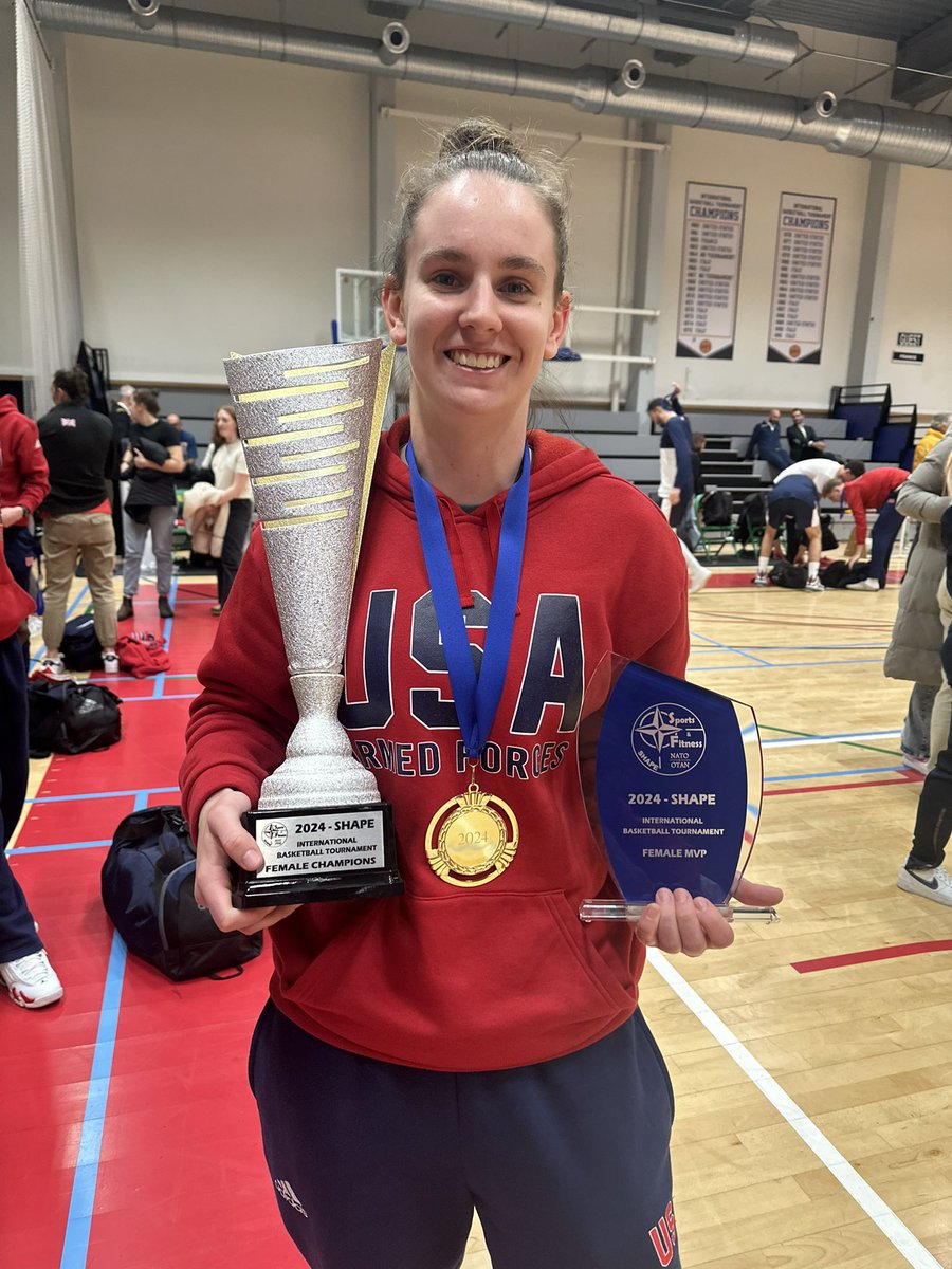uscga_wbb's tweet image. Ensign Kira Wood (‘24) played for Armed Forces Team USA in the SHAPE International Basketball Tournament securing the championship and earning  MVP. 🐻🏀🇺🇸
Kira also had an outstanding performance in the Armed Forces Classic earlier this year. Congrats Kira! #gocoastguard #legacy
