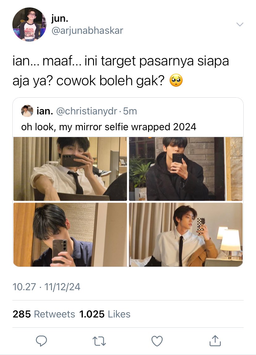 yawnzpages's tweet photo. mirror selfie wrapped 2024

a #soobjun mini au🔞 https://t.co/C7V2EQVbnW