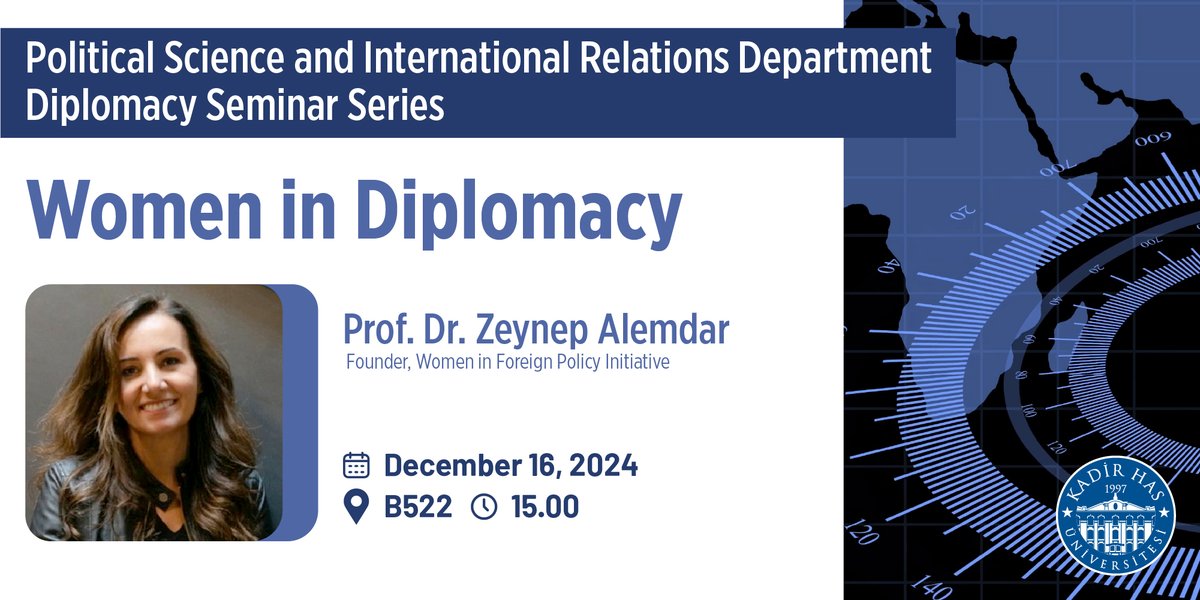 Khas-PSIR (@khas_psir) on Twitter photo We are pleased to invite you to the upcoming session of our Diplomacy Seminar Series.
<a href="/zeyneppalemdar/">Zeynep Alemdar</a>, Founder <a href="/WFP14/">DışPolitikadaKadınlar/WomenInForeignPolicy</a>, will deliver a talk on Women in Diplomacy <a href="/khasedutr/">Kadir Has Üniversitesi</a>.
For registration, please click on the link below👇 forms.gle/L31CLGtQEZFvUW… We are pleased to invite you to the upcoming session of our Diplomacy Seminar Series.
<a href="/zeyneppalemdar/">Zeynep Alemdar</a>, Founder <a href="/WFP14/">DışPolitikadaKadınlar/WomenInForeignPolicy</a>, will deliver a talk on Women in Diplomacy <a href="/khasedutr/">Kadir Has Üniversitesi</a>.
For registration, please click on the link below👇 forms.gle/L31CLGtQEZFvUW…
