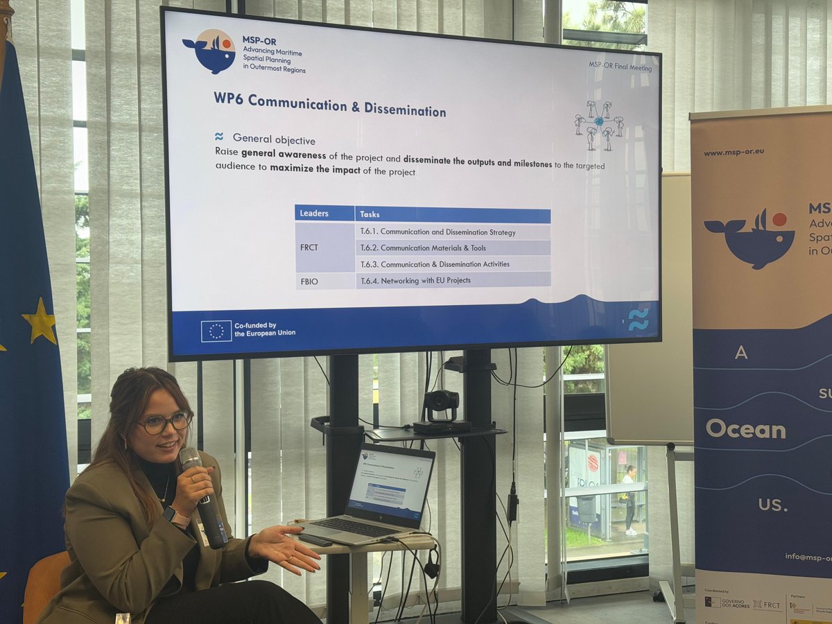 📢Amplifying impact through communication (WP6)!

Neuza Melo from @FRCT_Azores recapped efforts to promote MSP-OR and share results with stakeholders and the public, ensuring transferability and long-term impact. 🌍

#MSPforRUP #MaritimeSpatialPlanning