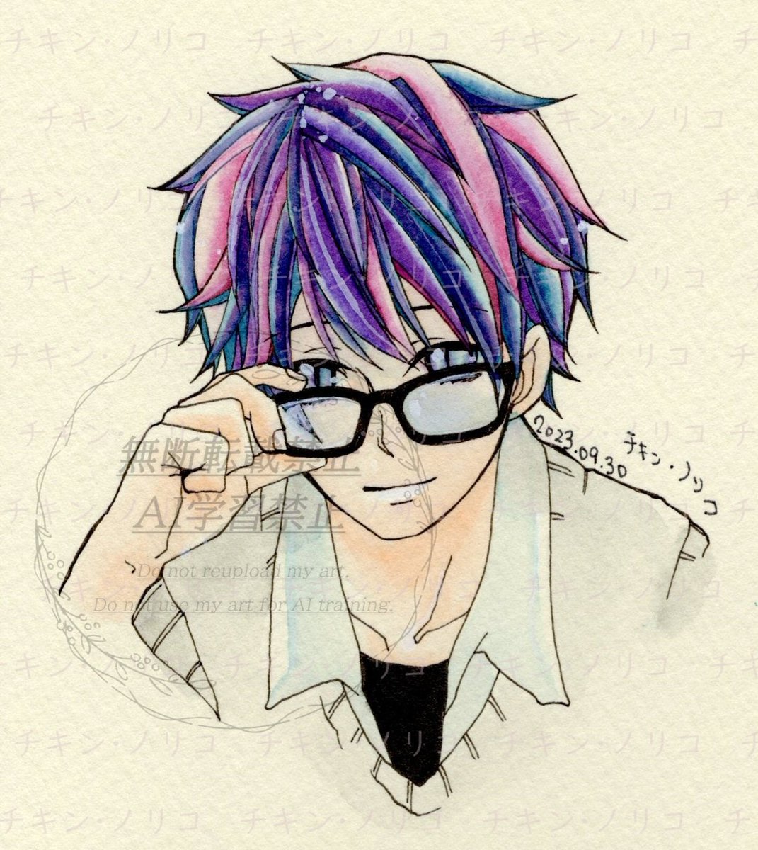 「#100日チャレンジ 92日目再掲メガネを外すシリーズ④大人しそうな顔とで優等生」|チキン・ノリコ▶️J庭53｢つ06b｣🌟4/2東京ビッグサイトのイラスト