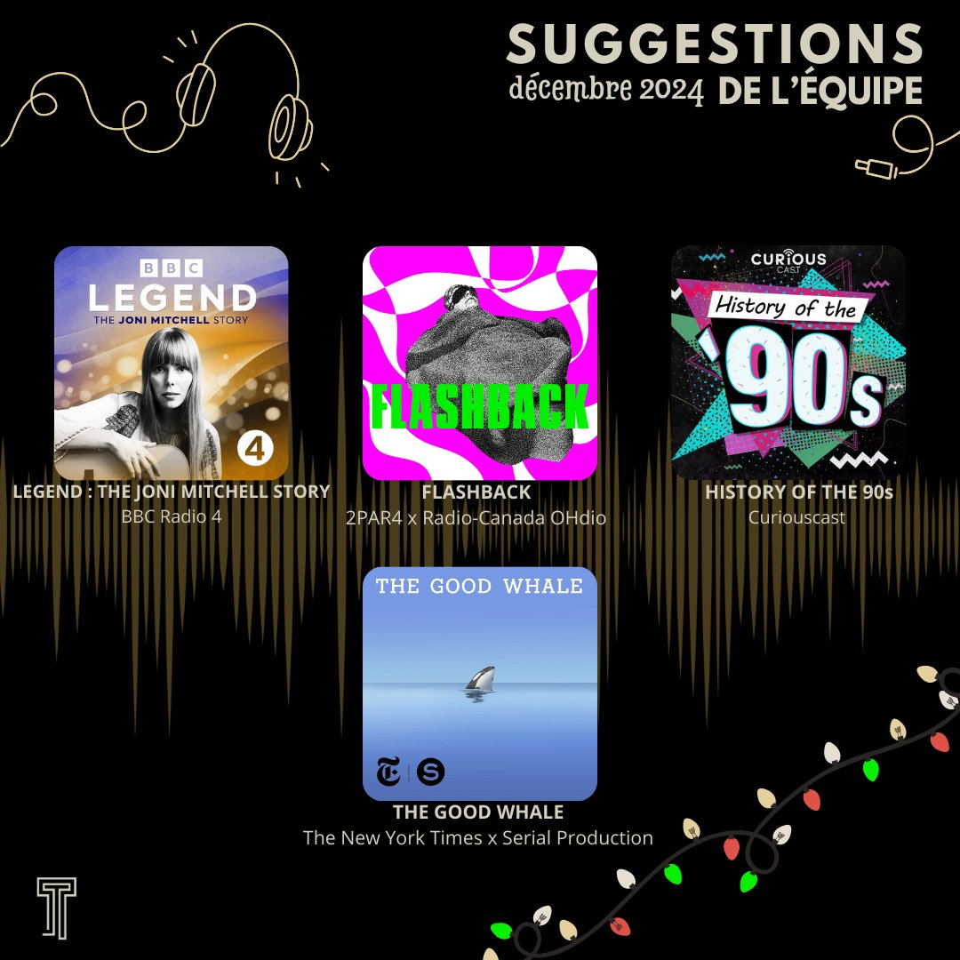 🎁 Pendant que tu emballes tes cadeaux, voici nos suggestions balado!

📮 Pour ne rien manquer, abonne-toi à notre Infolettre : shorturl.at/mRbiT

#podcast #balado