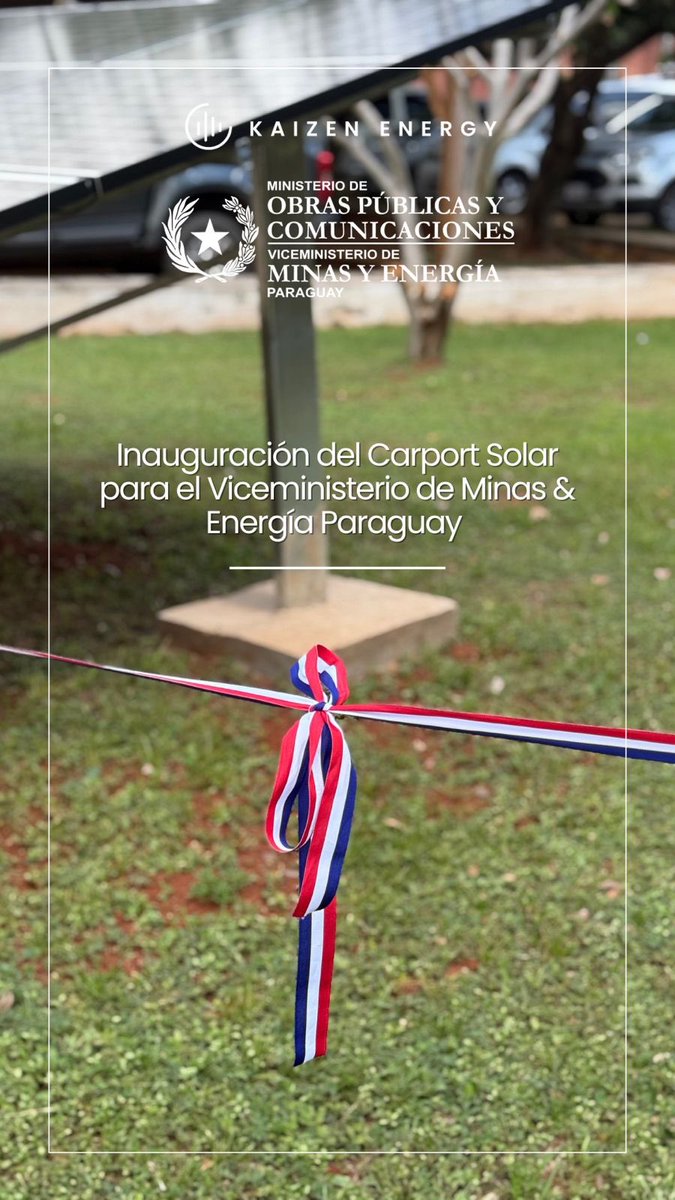 KaizenEnergy's tweet photo. Nos enorgullece haber aportado un sistema de paneles solares al Viceministerio de Minas y Energía del Paraguay con la presencia del Viceministro @MauriBejarano &amp; la Ministra de Obras Públicas y Comunicaciones (MOPC) @clacent 🇵🇾☀️

@mopcparaguay @MEF_Paraguay @PresidenciaPy https://t.co/BD4cuT3n0b