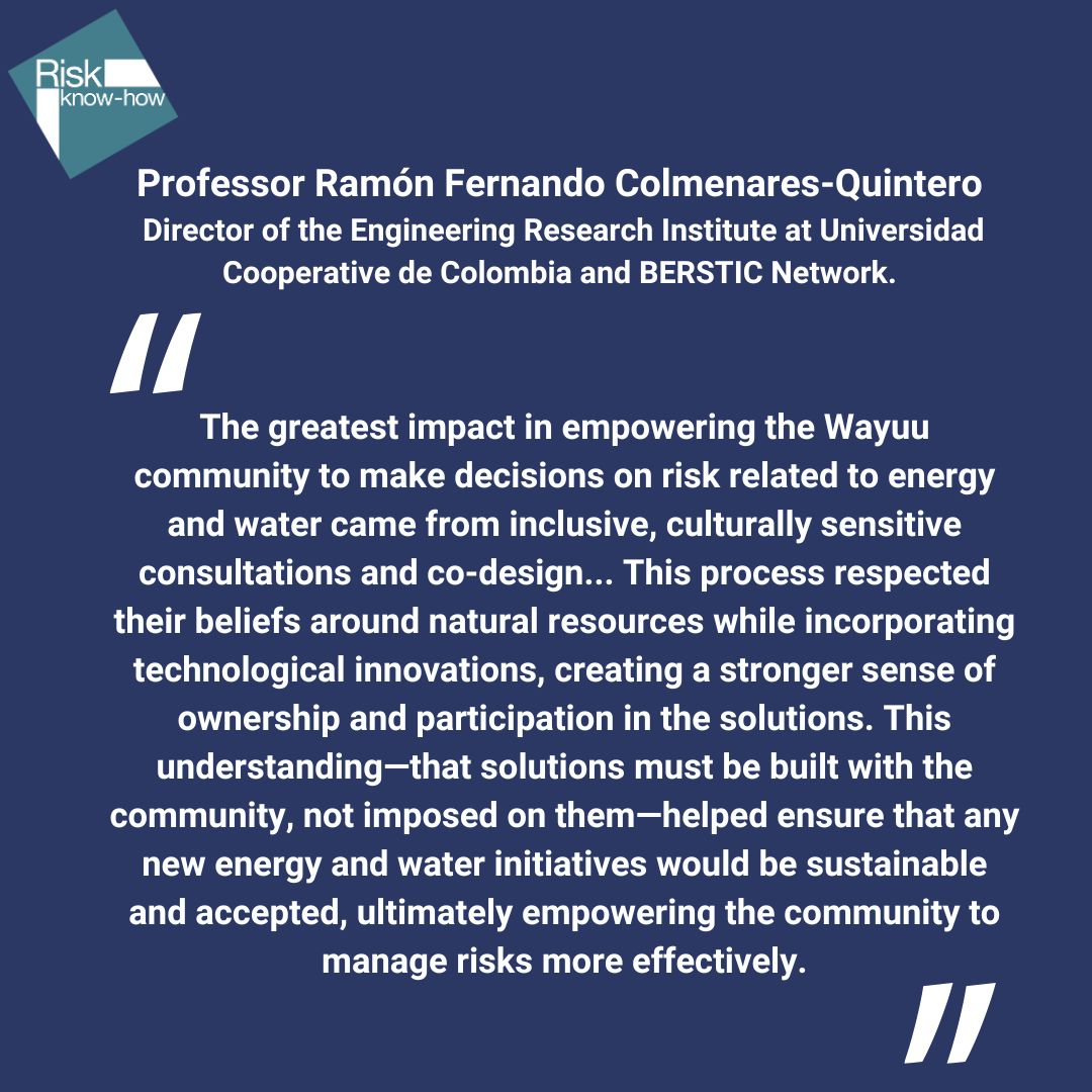 Riskknowhow's tweet image. Limited resources mean ~1.4 million Colombians lack access to clean water. Water insecurity is linked to malnutrition + premature death in indigenous communities (e.g. the Wayuu in La Guajira)

Read about #RiskKnowHow practitioner work in this community: tinyurl.com/2p94k6ma