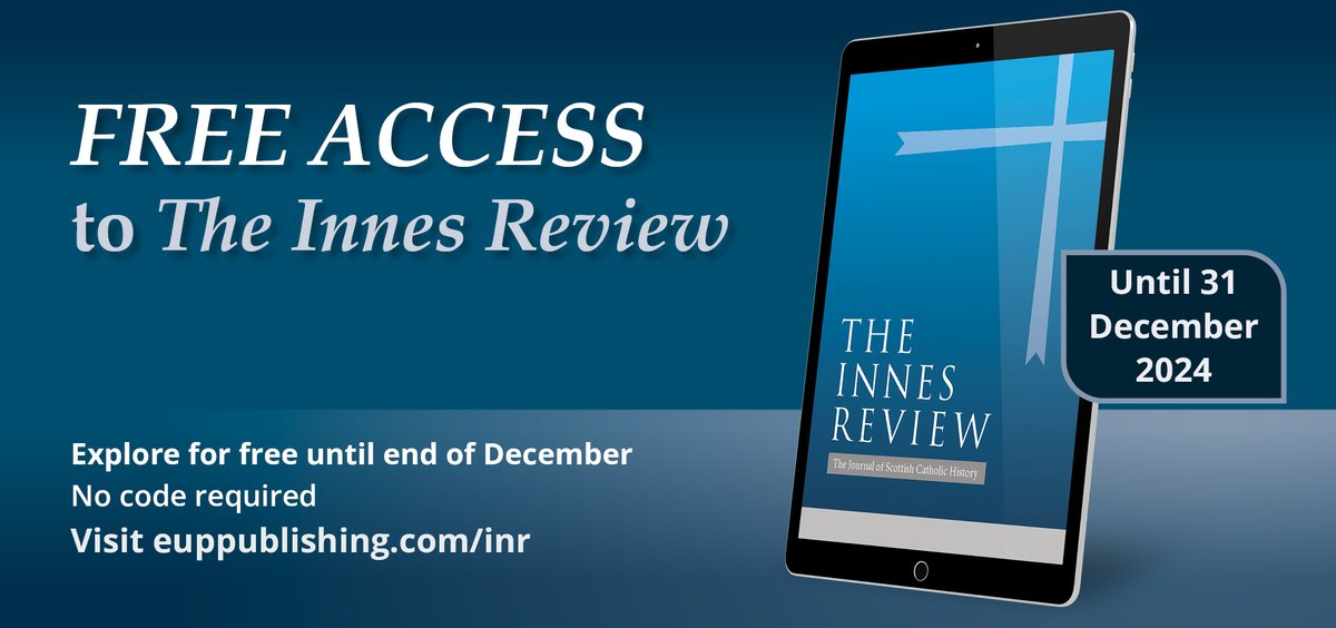 Free access alert! All issues from 2005 onwards of <a href="/scha1950/">SCHA</a>'s The Innes Review are free to access for a limited time until 31st Dec 2024 📚

Following the recent American Academy of Religion <a href="/AARWeb/">American Academy of Religion</a> Annual Meeting, it's the perfect time to dive in!

euppublishing.com/loi/inr