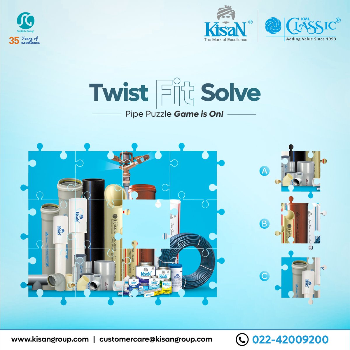 Kisan_Mouldings's tweet image. Perfect fit ke liye perfect dimaag! Can you crack the pipe puzzle? 🔥 
.
.
.
#Kisan #Kisan #PuzzleSolve #PuzzleFix #PipeMastermind