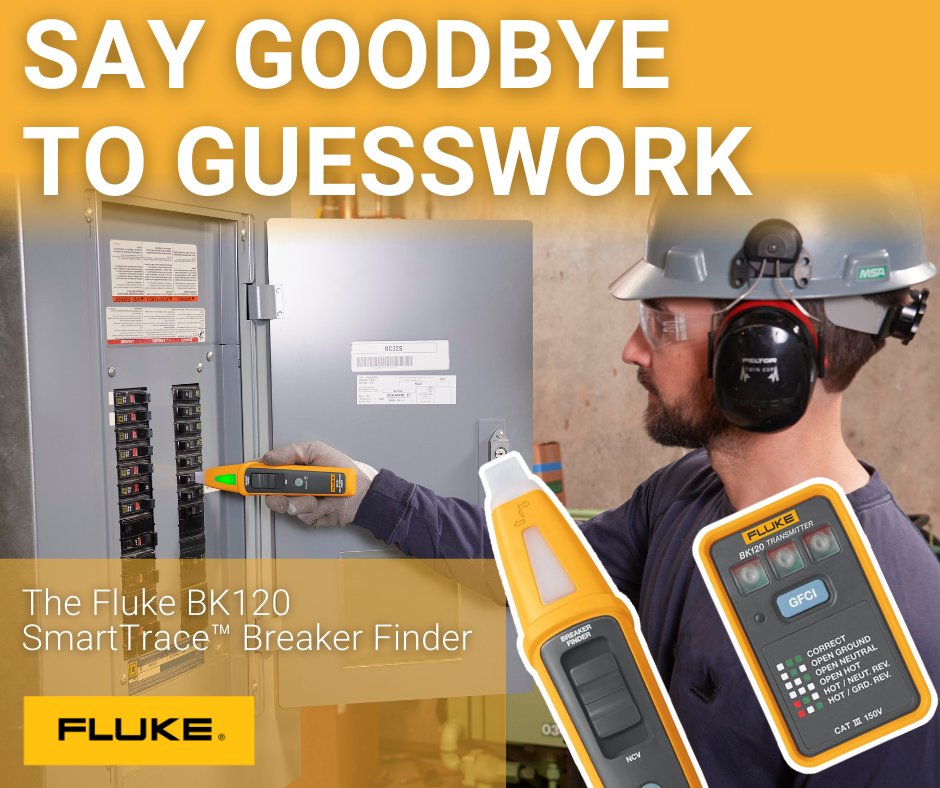 ncelec's tweet photo. Say goodbye to the guesswork with Fluke's latest innovation in electrical troubleshooting. The BK120 SmartTrace™ Breaker Finder is here to make your work safer, faster and smarter.
Find it here: https://t.co/p2IHo98t4l https://t.co/YSjURJM68o