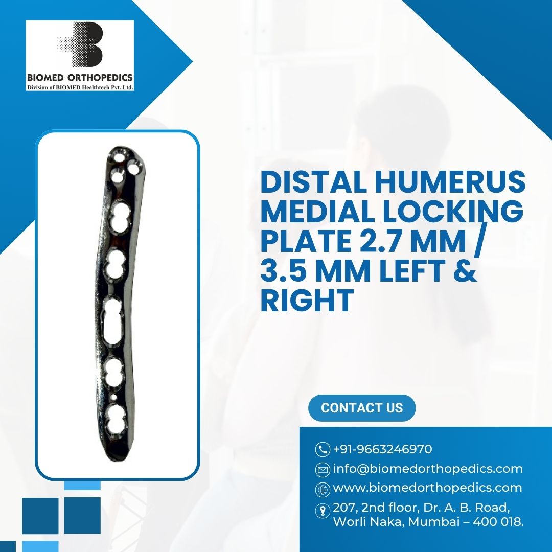 BiomedOrtho01's tweet image. Introducing the Distal Humerus Medial Locking Plate (2.7 mm / 3.5 mm, Left &amp;amp; Right) by Biomed Orthopedics – designed to deliver exceptional stability and support in orthopedic treatments. 

#BoneFixation #DistalHumerus #LockingPlate #OrthopedicCare