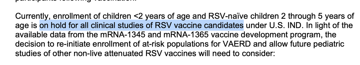 JordanSchachtel's tweet photo. Tell your shot-hustling pediatrician that clinical studies of non-approved mRNA RSV vaccine candidates have been shut down by the FDA, as of today.

Moderna trial data shows vax group was 3x more likely to suffer from severe illness than placebo group.

Shut it down permanently. https://t.co/aLkU2I5uGM
