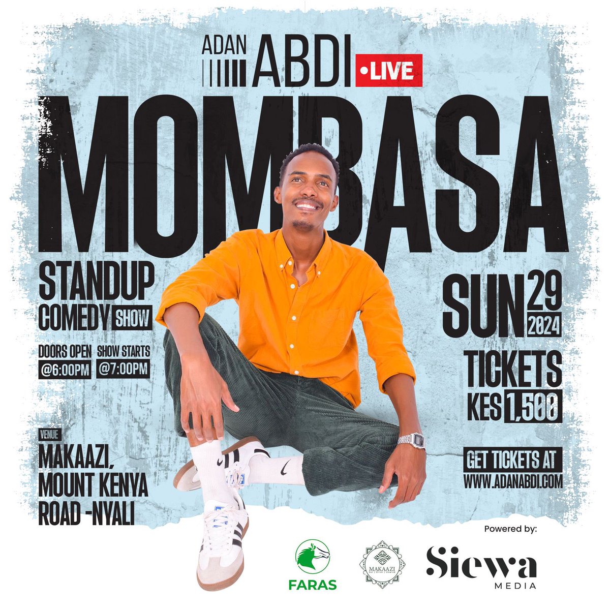 Adan_Abdii's tweet photo. Masal-khayr Mombasa!😄 Stoked to announce that I’ll be coming to your beautiful city! I’ll be playing @MakaaziNyali on Sunday, the 29th of December. Tickets are available on my website. I’ll see y’all soon, Biidnillah!

The show is supported by the best taxi hailing service in the 254 @farasKenya 

Tickets🎫🎟️: https://t.co/xp2EBipELg