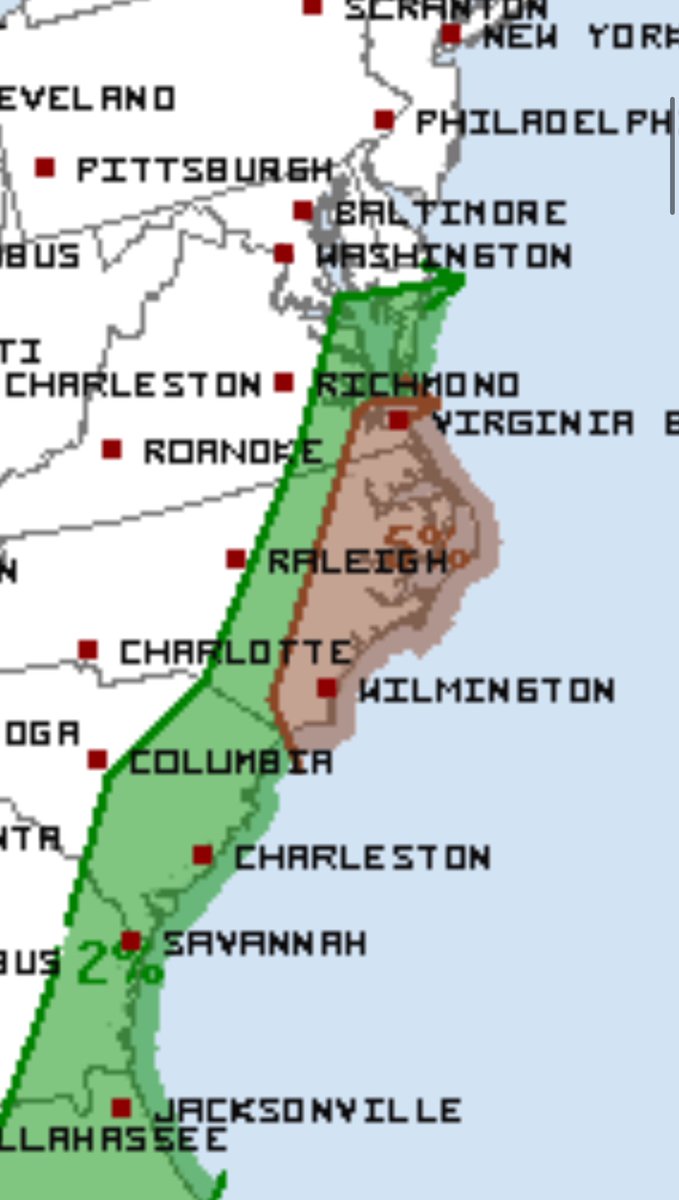 We have a long slight risk that stretches from Wilmington, NC to Cape Cod for the threat of a fast-moving, skinny squall line with wind bag threat. Some tornado potential eastern Carolinas to Virginia Tidewater zone