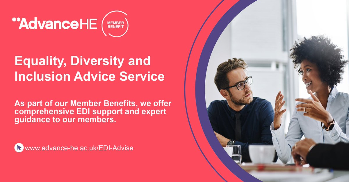 Facing challenges with EDI policies or practices at your institution? Our EDI advice service is here to support UK members with expert guidance on tackling specific #EDI issues and driving a meaningful change in the #higherEd. Find out more-social.advance-he.ac.uk/wvOGIr