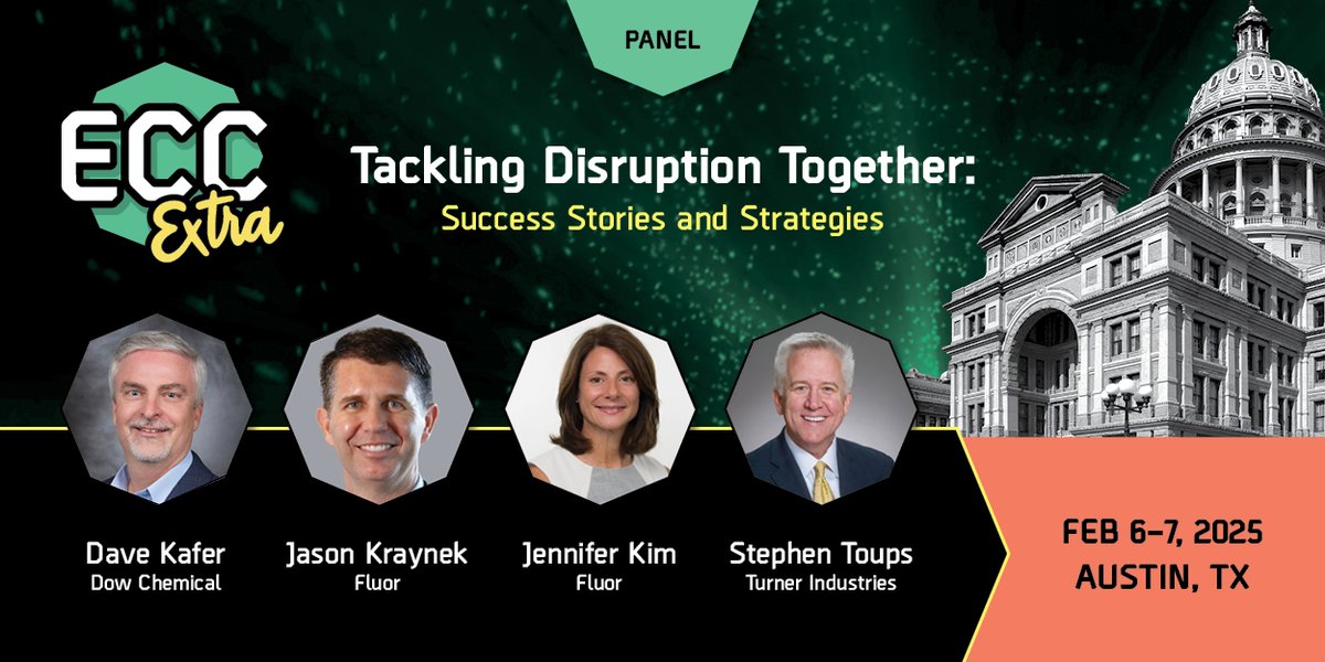 Facing disruptions on your project? At ECC Extra, you'll get first hand knowledge from field experts during our interactive panel, "Tackling Disruption Together: Success Stories &amp; Strategies." Join us Feb 6-7, 2025 in Austin.  Register today! ow.ly/2MNo50UoB4h

#ECCExtra25