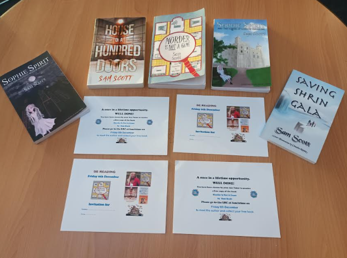 dphs's tweet photo. A big thank you to author Sam Scott who visited Debden last Friday. An incredible 148 students came to visit our LRC at lunchtime, creating a real buzz around reading!
#BEanAuthor
#BEaWriter
#BEyourownfuture https://t.co/BxP9L2eMfi