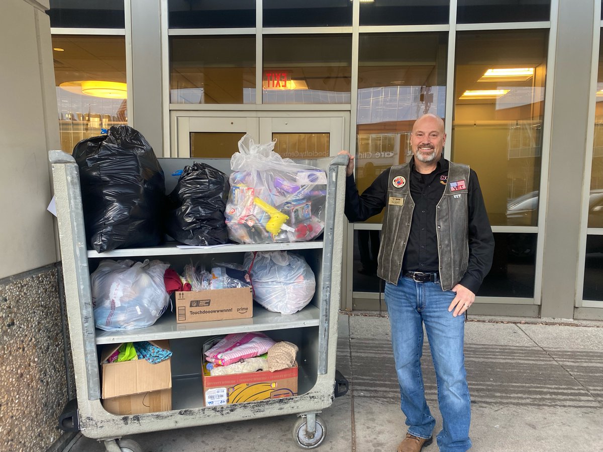 HennepinHC's tweet photo. Shout out and thank you St. Croix Valley Riders for donating toys to Child Life's annual holiday toy drive! We appreciate you! You can donate new and unwrapped toys Saturday from 10 am to noon at the Clinic & Specialty Center. For more info visit https://t.co/VwjYJ2jS5T #scvr https://t.co/4X5IVcqShR