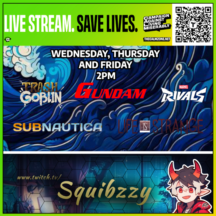 squibzzy's tweet photo. [WARNING SENSITIVE TOPIC] 
Hello all, so im going to be streaming for the next three days for jingle jam 2024, that's run by CALM if you want to learn more about CALM use this link :  https://t.co/DdhbAslVZW.
https://t.co/1aNEM7NtIO https://t.co/BWUp8KnJnE