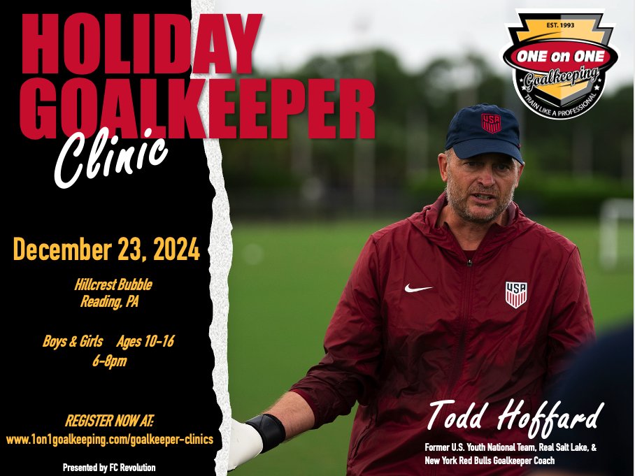 🌟 Join me for an Exclusive Holiday GK Clinic! 🌟

📅 Date: Monday - December 23, 2024
📍 Location: Hillcrest Bubble - Reading, PA
⏰ Time: 6-8pm
💵 Cost: $65

📌 Boys/Girls, Ages 10-16
📌 Players grouped by age/skill level

Click here to learn more:  1on1goalkeeping.com/goalkeeper-cli…