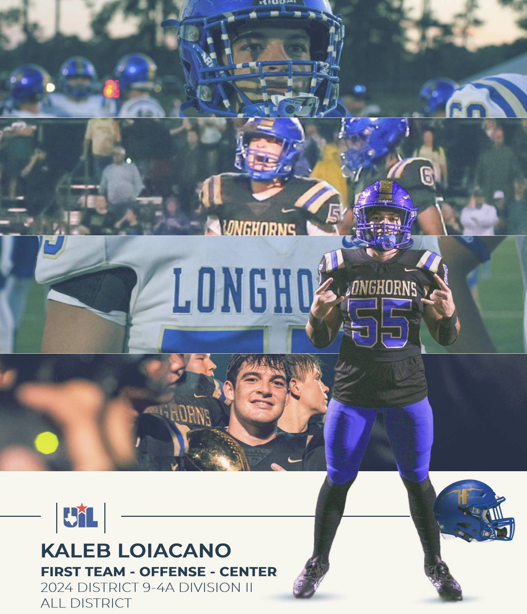 HFISD_Longhorns's tweet photo. FIRST TEAM ALL-DISTRICT - OFFENSE
Ty Bryson (QB)
Pierce Pirtle (WR)
Kaleb Loiacano (C)
Maddox Huber (OL)
Jeremy Wilson (OL)

FIRST TEAM ALL-DISTRICT - DEFENSE 
Brendan Miller (ILB)
CJ Larnette (CB)
Maliki Adams (CB)
Delino Doucet (Safety)
(Thread) https://t.co/Hh2pLx7mKD