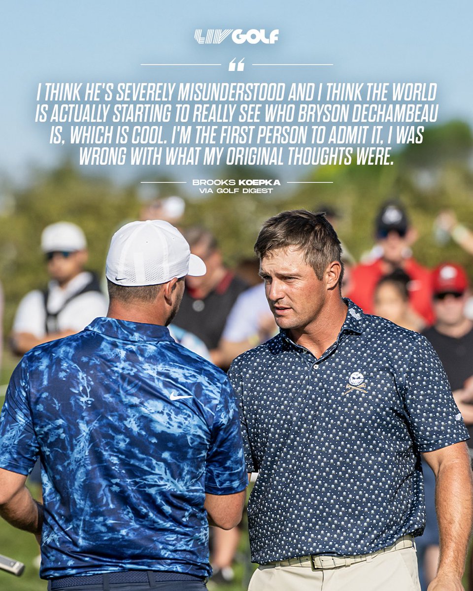 Much respect between Brooks &amp; Bryson 🤝

via <a href="/GolfDigest/">Golf Digest</a> 

#LIVGolf