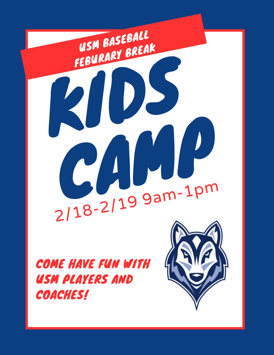 Calling all kids! Ages 8-14 Come work on the game of baseball and have a blast over February vacation with USM Baseball players and coaches.

meumsweb.myvscloud.com/webtrac/web/it…