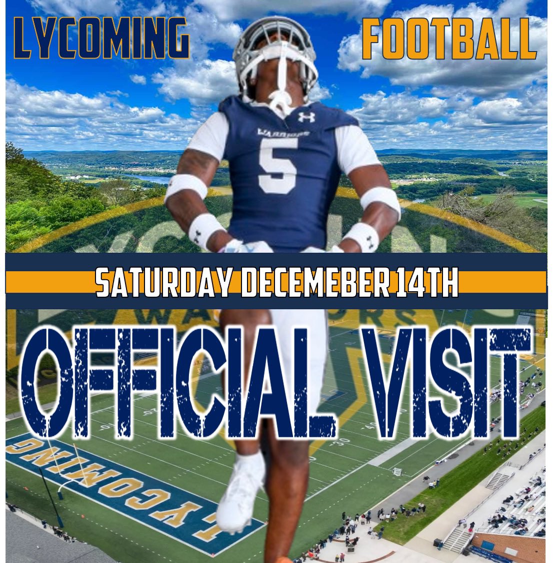 Thank you <a href="/WarriorsFBall/">Lycoming Football</a> <a href="/RonJackson71/">Coach Jackson</a> for inviting me for an official visit !
