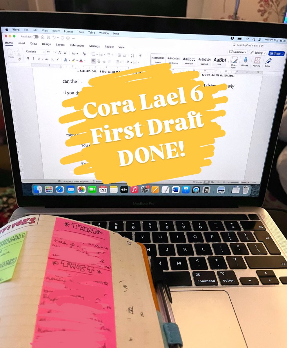 The first draft of #CoraLael 6 is DONE!

Writing through the night, battling several kinds of lurgi, this one's been a DOOZY, but I'm so flippin' proud of what l've written. The 20th book l've written and published, which feels like a huge milestone.

And now, tea and SLEEP! 🫖💤
