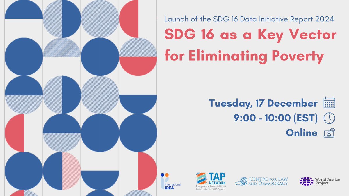 Annika Silva-Leander (@annikasilva) on Twitter photo Join <a href="/Int_IDEA/">International IDEA</a> and partners in the #SDG16 Data Initiative for the launch of our new report on interlinkages between SDG16 on governance and SDG1 on poverty 17 December 9am EST! Join <a href="/Int_IDEA/">International IDEA</a> and partners in the #SDG16 Data Initiative for the launch of our new report on interlinkages between SDG16 on governance and SDG1 on poverty 17 December 9am EST!