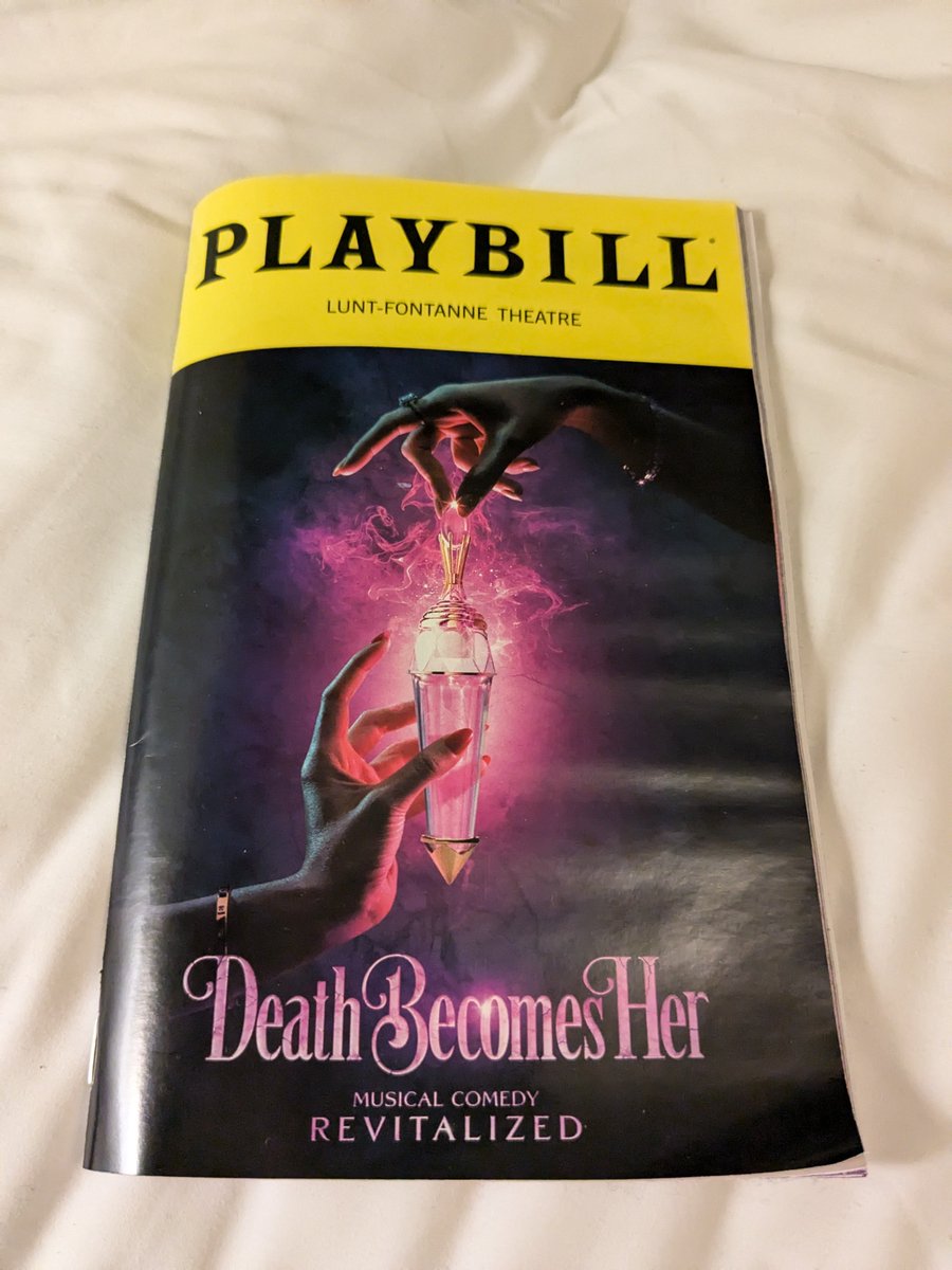dtopping27's tweet image. Saw @DeathBecomesBwy last night; one of the funniest things I've seen in ages, absolutely brilliant. 

Wondered how they'd be able to do some key scenes from the movie and they nailed them with creativity and humour. 

Loved it.