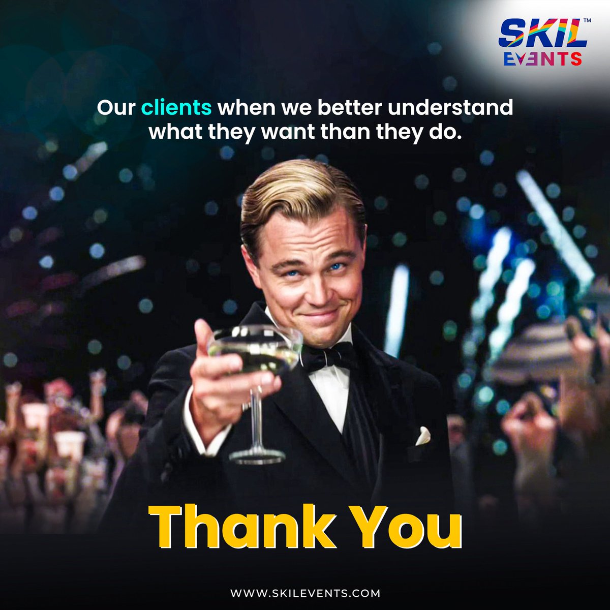 When we deliver events so 𝗲𝘅𝘁𝗿𝗮𝗼𝗿𝗱𝗶𝗻𝗮𝗿𝘆, it deserves a toast! 🍷 Thank you for letting us raise the 𝗯𝗮𝗿, one 𝗲𝘃𝗲𝗻𝘁 at a time.
.
.
.
#skilevents #corporateevents #eventmanagement #eventmanager #trendingmemes #meme #trendingnow #foryou #instagram #ınstalike