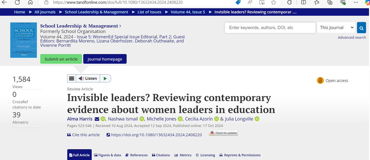 <a href="/drkarenedge/">Karen Edge</a> <a href="/JlongvilleJulia/">Professor Julia Longville</a> <a href="/CeciliaAzorin/">Cecilia Azorín</a> <a href="/MichelleSJones1/">Professor Michelle Jones</a> <a href="/cardiffmet/">Cardiff Metropolitan University</a> <a href="/CIRLE_CMet/">CIRLE</a> -the barriers to women leaders in education still remain -the question is why?. The second question is what can be done? <a href="/WomenEd/">WomenEd 10%Braver #DisruptiveWomen</a> <a href="/BerniMoreno/">Dr Berni Moreno 🌳</a> <a href="/deb_outhwaite/">Dr Deb Outhwaite</a> <a href="/ViviennePorritt/">Vivienne Porritt OBE FCCT FRSA</a>