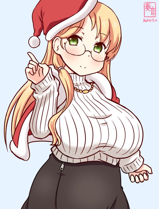 「Merry Christmas!  鎮守府でも、こんなに華やかに楽しくお祝いするんですね! 楽しいですね」#艦これ版真剣お絵描き60分一本勝負_20241211#ノーザンプトン 