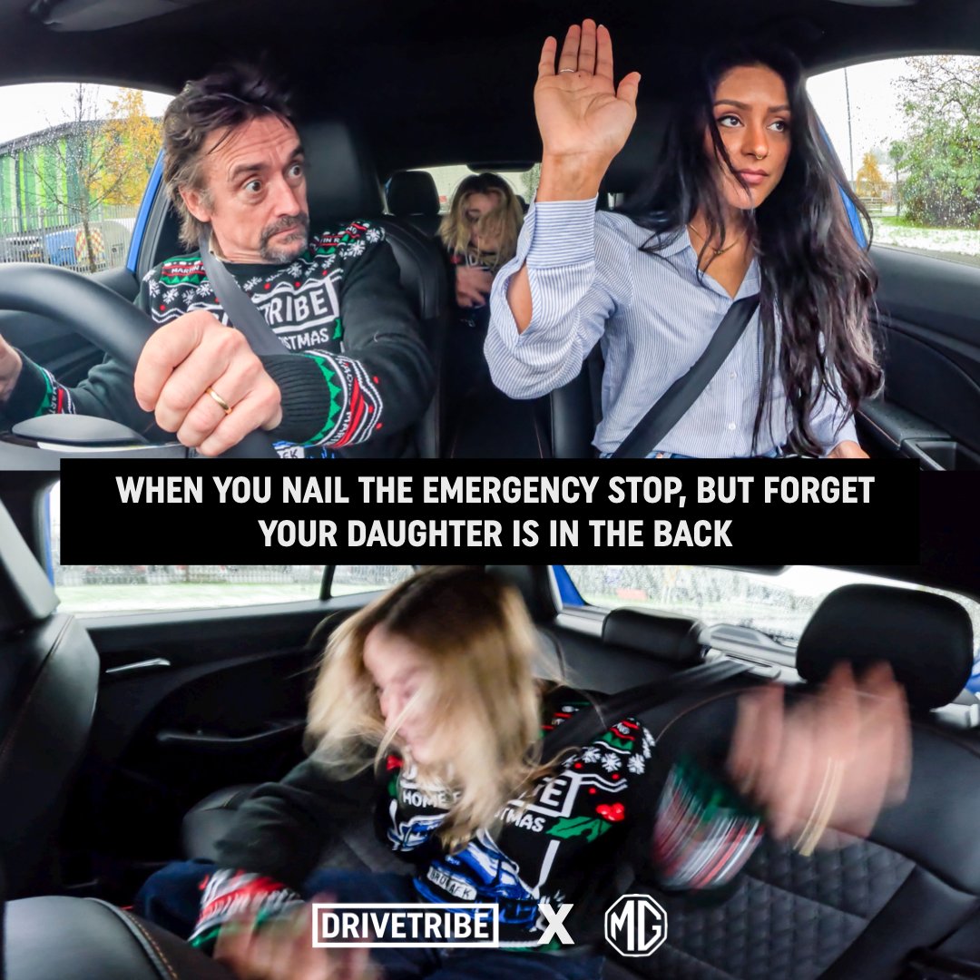DRIVETRIBE's tweet photo. Safety first, family second?😅 #ad #mg #drivetribe #drivingtest #emergencystop https://t.co/MaRTwo5XRT