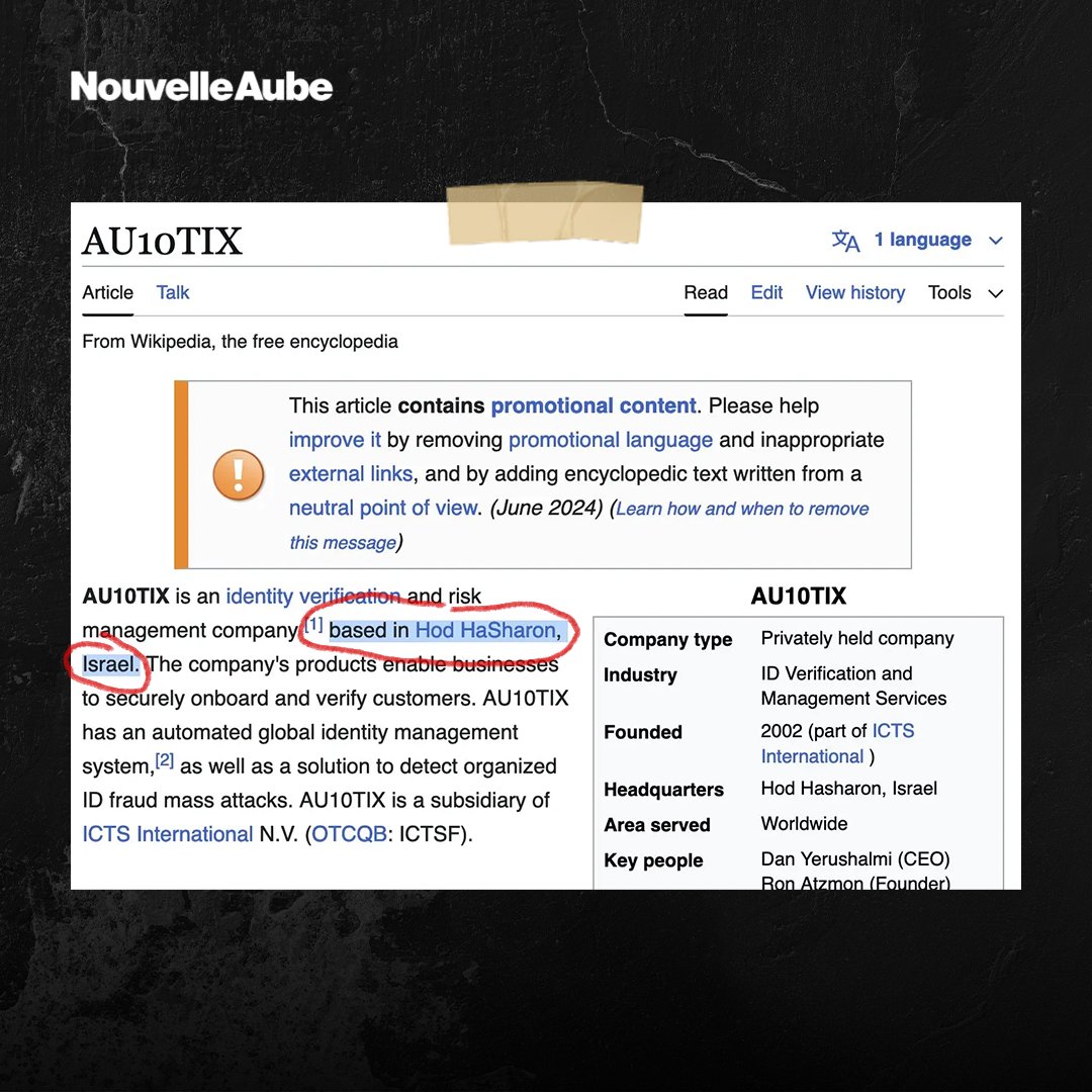 nouvelleaubefr's tweet image. X transfère et confie la gestion de vos données à des serveurs basés en Israël.

L'application de vérification d'identité Au10tix, qui exploite des données biométriques, est développée par une entreprise israélienne basée à Hod HaSharon, en Israël.

#X #Twitter #appli #sécurité