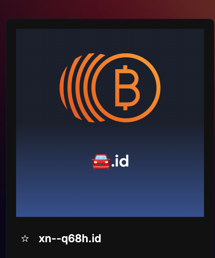 bitstellars's tweet photo. 🚗 Share and giveaway web3 domain day7🚗

🚘.id   

Got it for free today🆓

1⃣️Tag @elonmusk and @Tesla 🚗
2⃣️Follow me ➕
3⃣️repost and like 😍

Elon: The most unlikely is possible 💪

result within 24 hours 
#BTC #btcname #Did #bns #bitcoindomain #btcdomain #bitcoinname https://t.co/xEdZSWlnZn