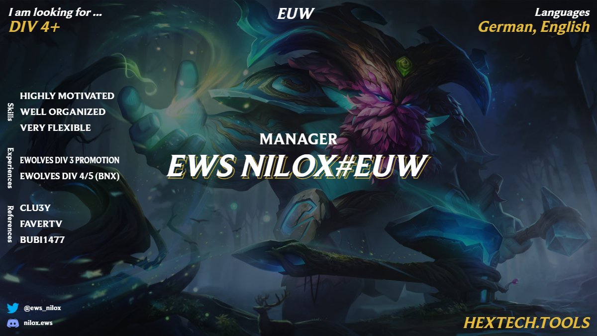 Nach 5 Jahren bei <a href="/eWolvesDE/">eWolves</a> ist es mal an der Zeit sich eine andere Organisation anzuschauen.

Likes &amp; RT are appreciated ❤️

<a href="/lft_prm/">LFT PRM</a>
<a href="/lft_prime/">Prime League LFT</a>
<a href="/LFTDiscord/">LFT Discord - lol/val/rl</a>