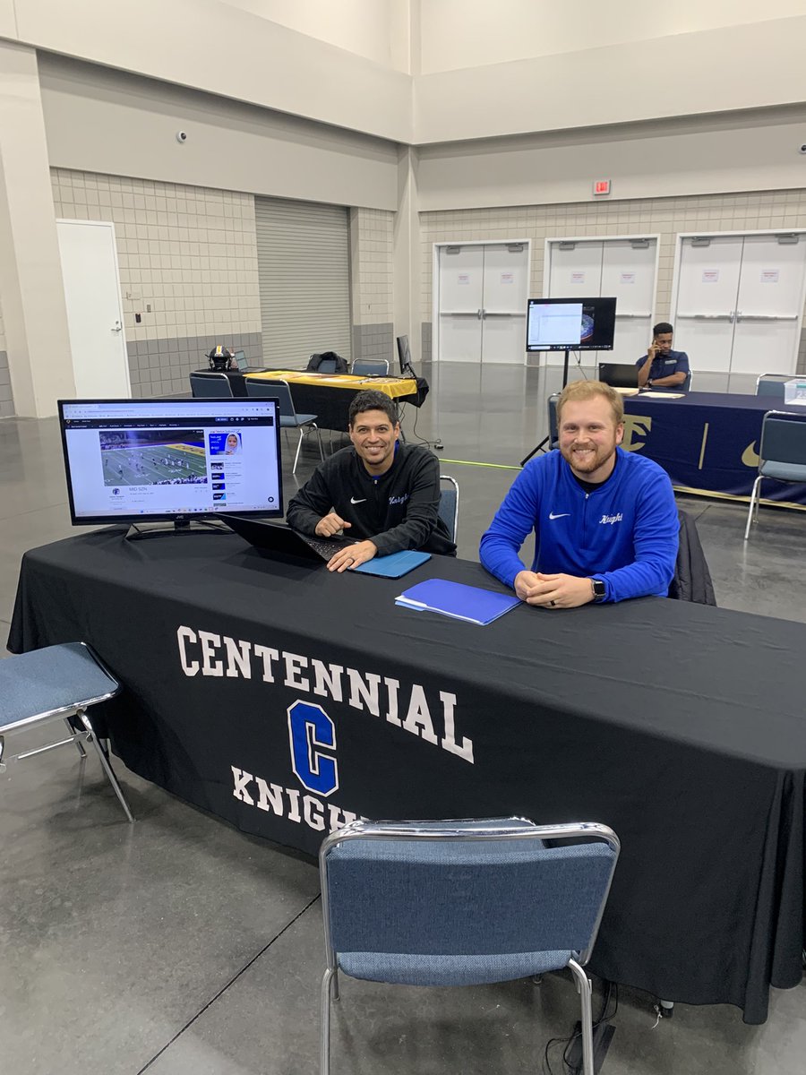 Coaches are here at the Gwinnett County Recruiting Fair hoping to find our Knights a home
For next year!