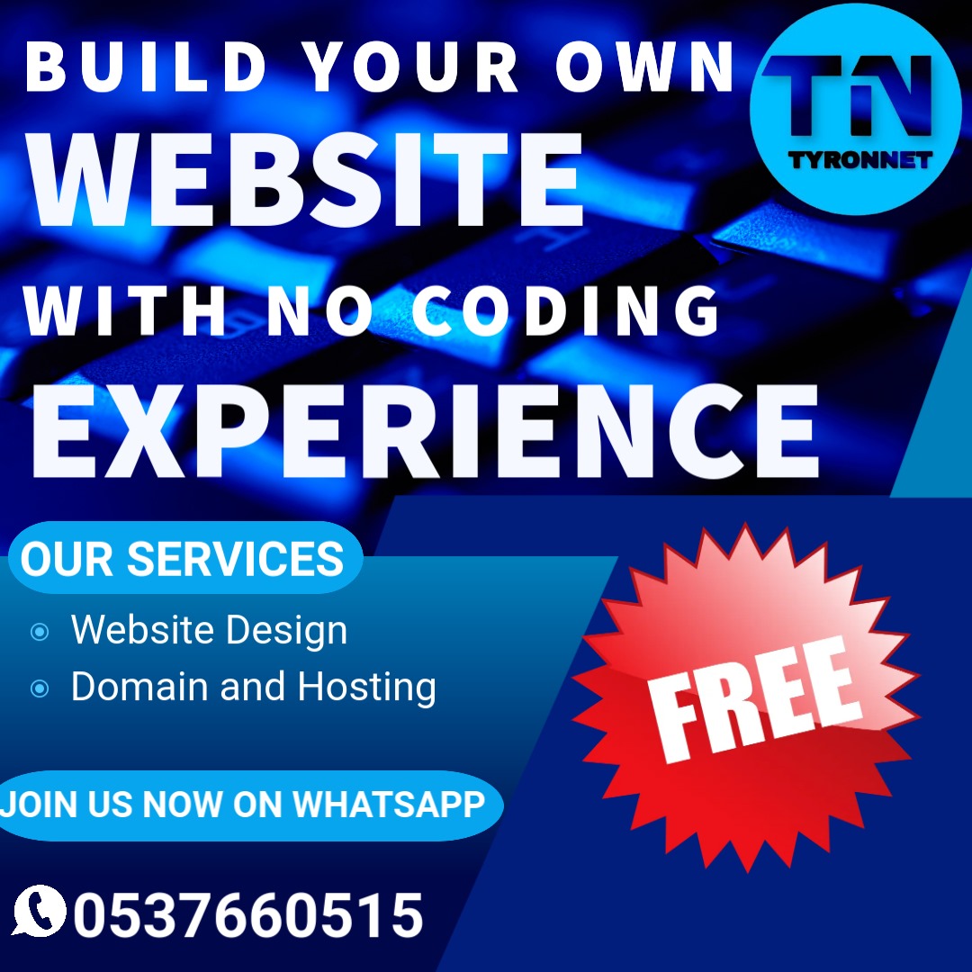 tyronnet_tech's tweet photo. "Want to build your own website without any coding experience? Join our FREE training and start your journey today! Learn website design, domain, and hosting with ease. 🚀

📲 Contact us on WhatsApp: 0537660515
Limited spots available – don’t miss out!" https://t.co/oKsKaCg348