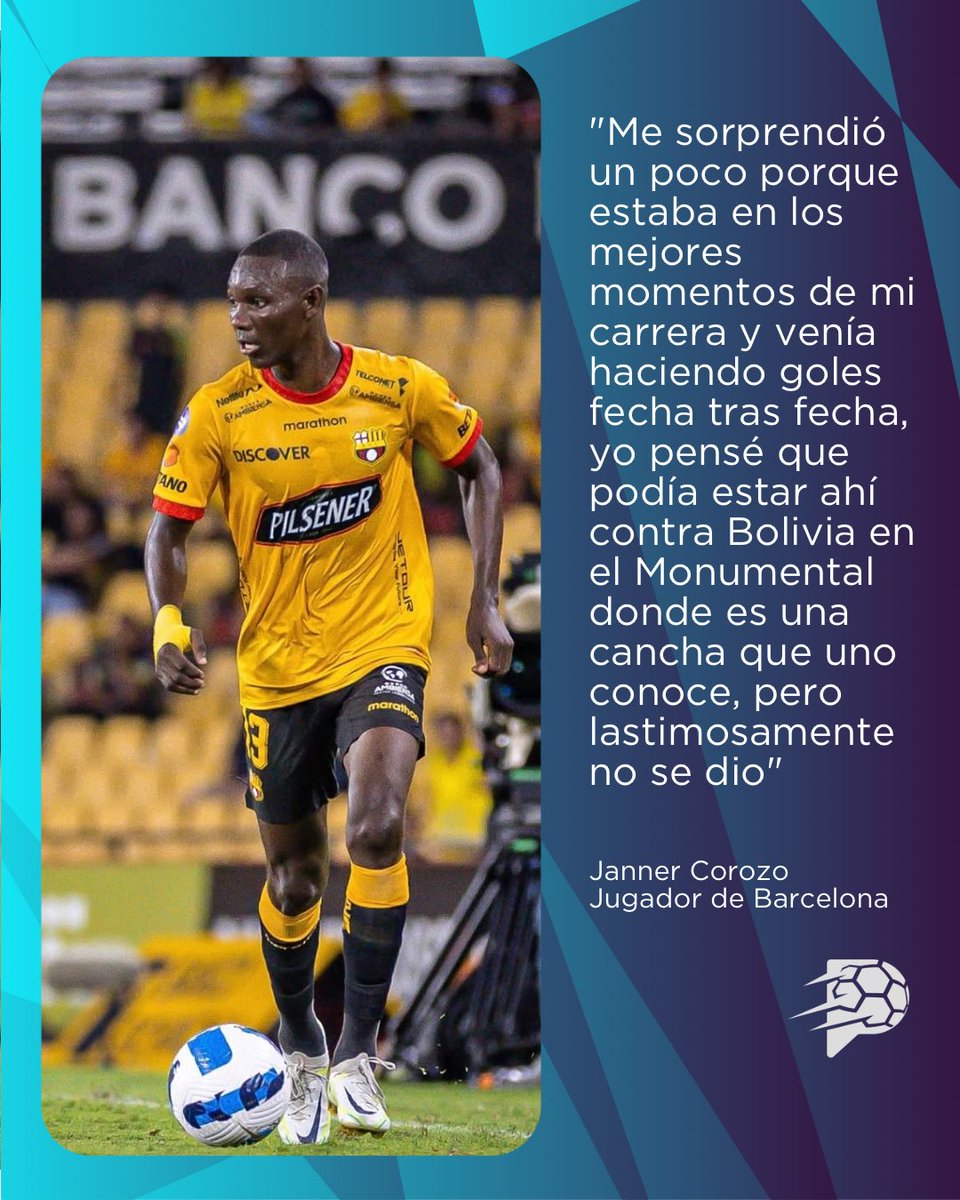 FedePostera's tweet image. ¿Por qué no llamaron a Janner Corozo en su prime? El extremo de #Barcelona habló sobre el tema en #ECDF, y dijo que le sorprendió el no haber sido convocado. “Estaba en los mejores momentos de mi carrera, y venía haciendo goles”, expresó. ¿Qué opinas?