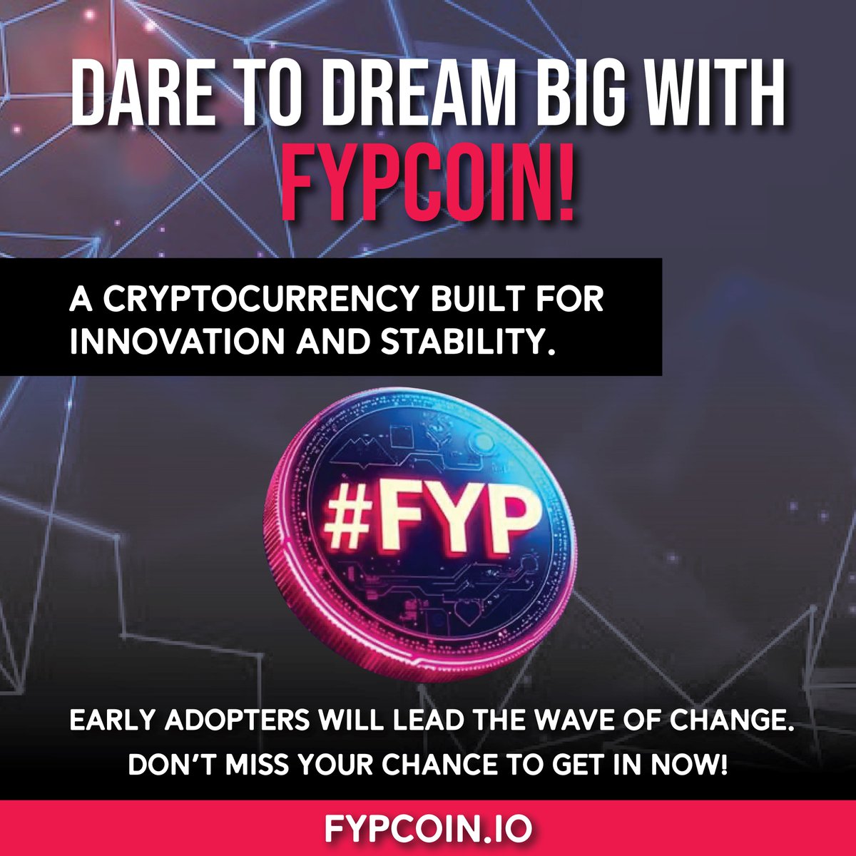 thefypcoin's tweet photo. 👩‍🚀Dare to dream big with Fypcoin!
 💰 Early adopters will lead the wave of change. Don’t miss your chance to get in NOW!
 👉 Purchase here: https://t.co/xm5XkUfrUD
#CryptocurrencyMarket #InvestInCrypto #Fypcoin https://t.co/mhjSR84O4j