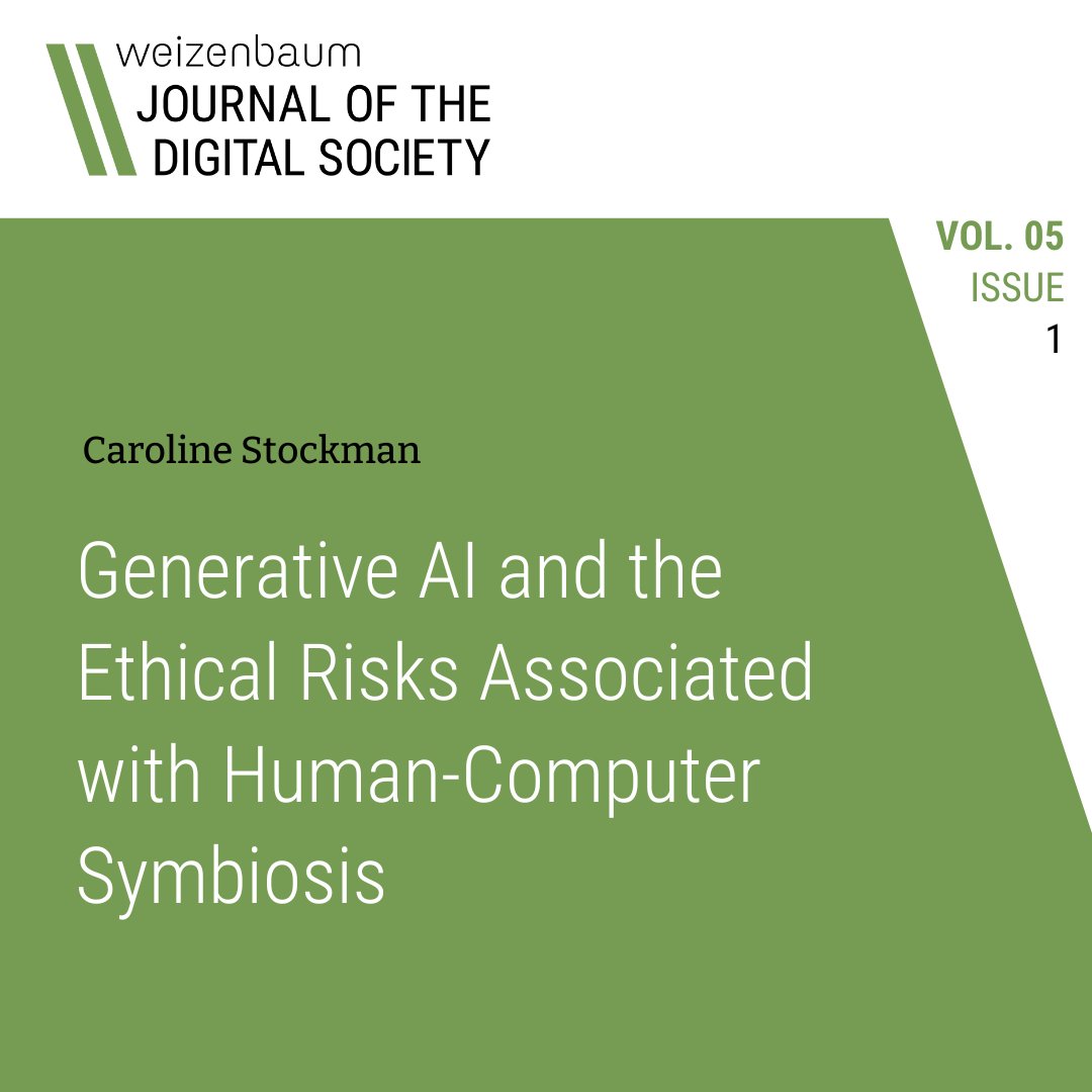 JWI_Berlin's tweet photo. New paper out: @C_Stockman (@_UoW) examines the human-technology relationship in current uses of generative AI (#GenAI) through the lens of existential philosophy.
➡️ https://t.co/EoiU2PN3Kn
#wjds #OpenAccess #GenerativeAI #PhilosophyOfTechnology #Philosophy #Ethics #AI https://t.co/U7yesdG0Xh