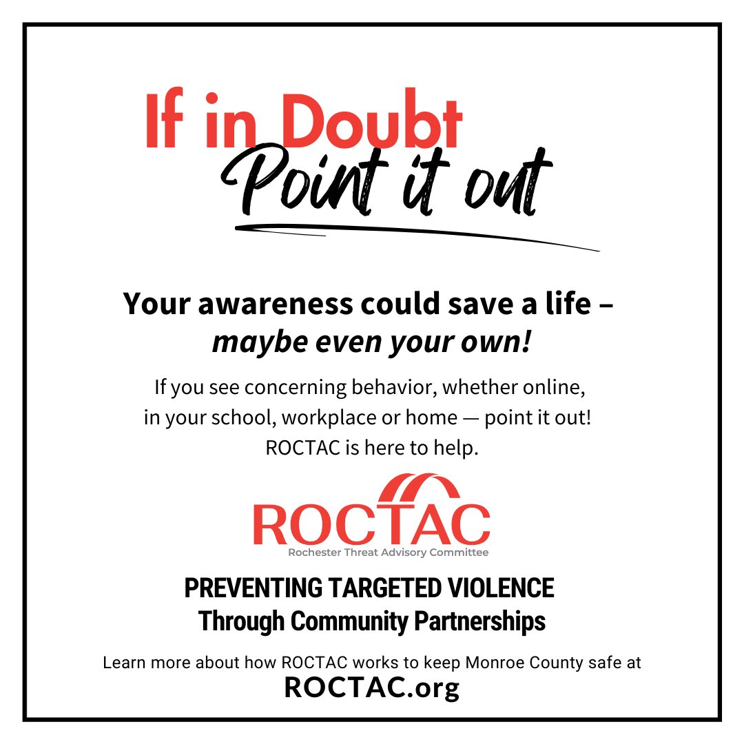 roctac's tweet photo. Factors leading to targeted violence can be wide-ranging. In many instances, targeted violence incidents are preventable. Recognizing &amp; reporting warning signs – like threatening behavior, workplace aggression, or grievance obsession – can help stop violence before it happens. https://t.co/gimuz5V03h