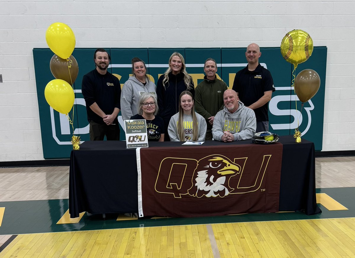 GretnaSoftball's tweet photo. Congratulations to @KoozerMakala on signing today to continue her academic and softball career at Quincy University! So proud of you! Go Hawks!🦅 https://t.co/ow69urKPD7
