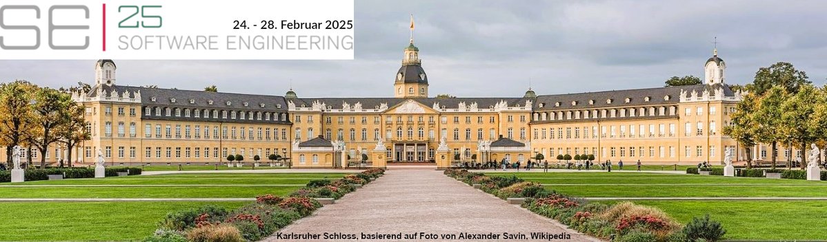 Registration is now open for the Software Engineering 2025 Conference #SEconf25 in Karlsruhe! 
Until 10.01.2025, there are early bird rates for the tickets. We are looking forward to seeing you at <a href="/KITKarlsruhe/">Shmoopy</a>  on 24.02. – 28.02.2025!  
Registration: se2025.sdq.kastel.kit.edu/registrierung/