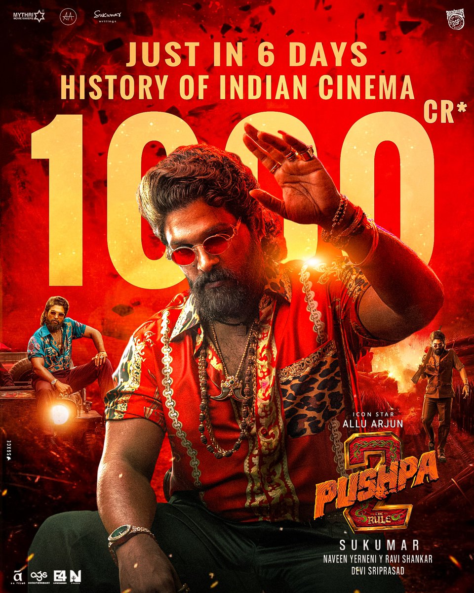 relationship71's tweet photo. The history was created by the PUSHPA of Indian cinema!!🛐🥵

Fastest 1000cr 😎🔥

#Pushpa2TheRule    🪓 #PUSHPA2HitsFastest1000Cr https://t.co/LA5UdkDwHX