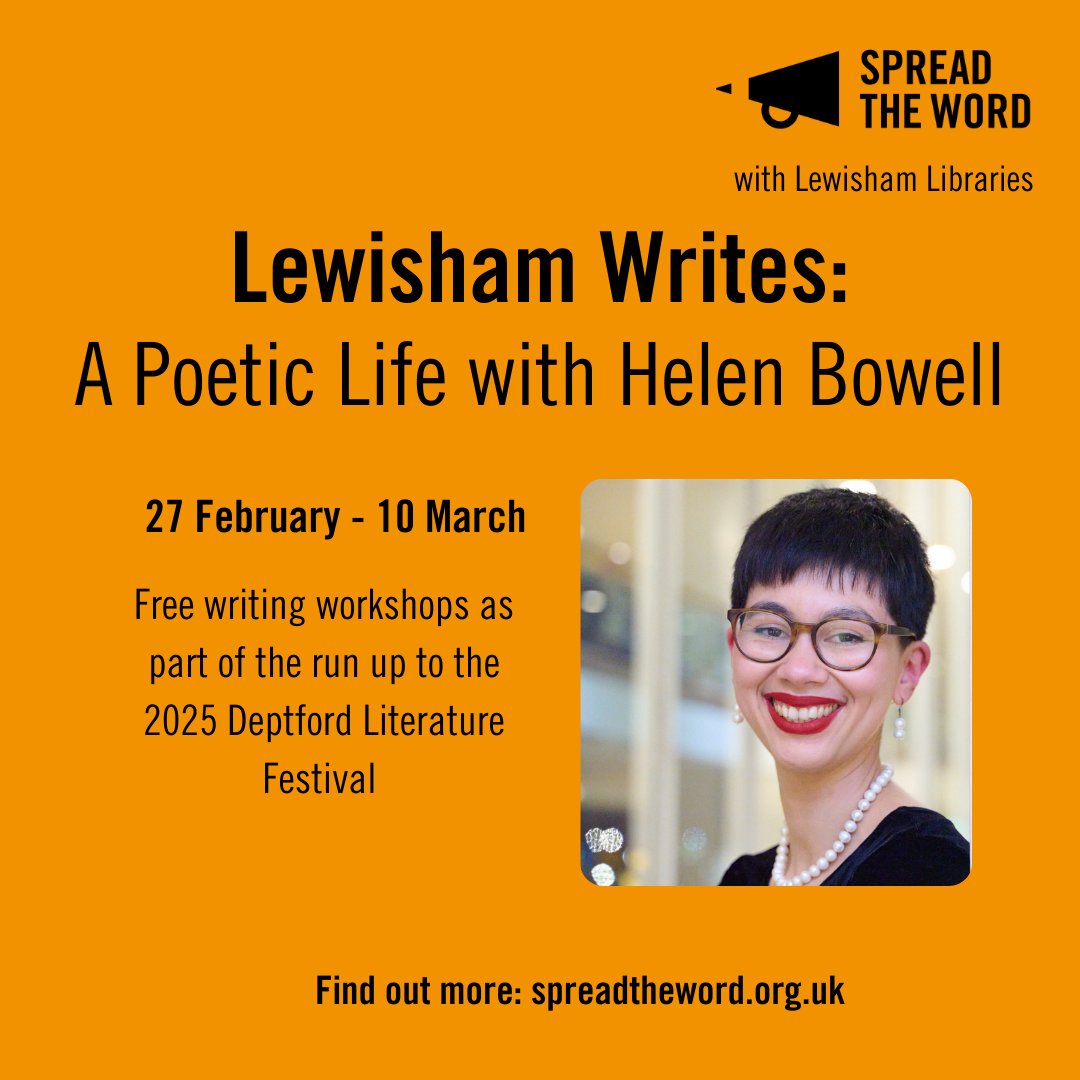 Spread the Word (@stwevents) on Twitter photo Come together this spring for some relaxed writing sessions.
We've partnered with <a href="/LewishamLibs/">Lewisham Libraries</a> to create Lewisham Writes. Join poet Helen Bowell for free taster workshops across the borough, thinking about the theme and importance of ‘community’.
spreadtheword.org.uk/events/lewisha… Come together this spring for some relaxed writing sessions.
We've partnered with <a href="/LewishamLibs/">Lewisham Libraries</a> to create Lewisham Writes. Join poet Helen Bowell for free taster workshops across the borough, thinking about the theme and importance of ‘community’.
spreadtheword.org.uk/events/lewisha…
