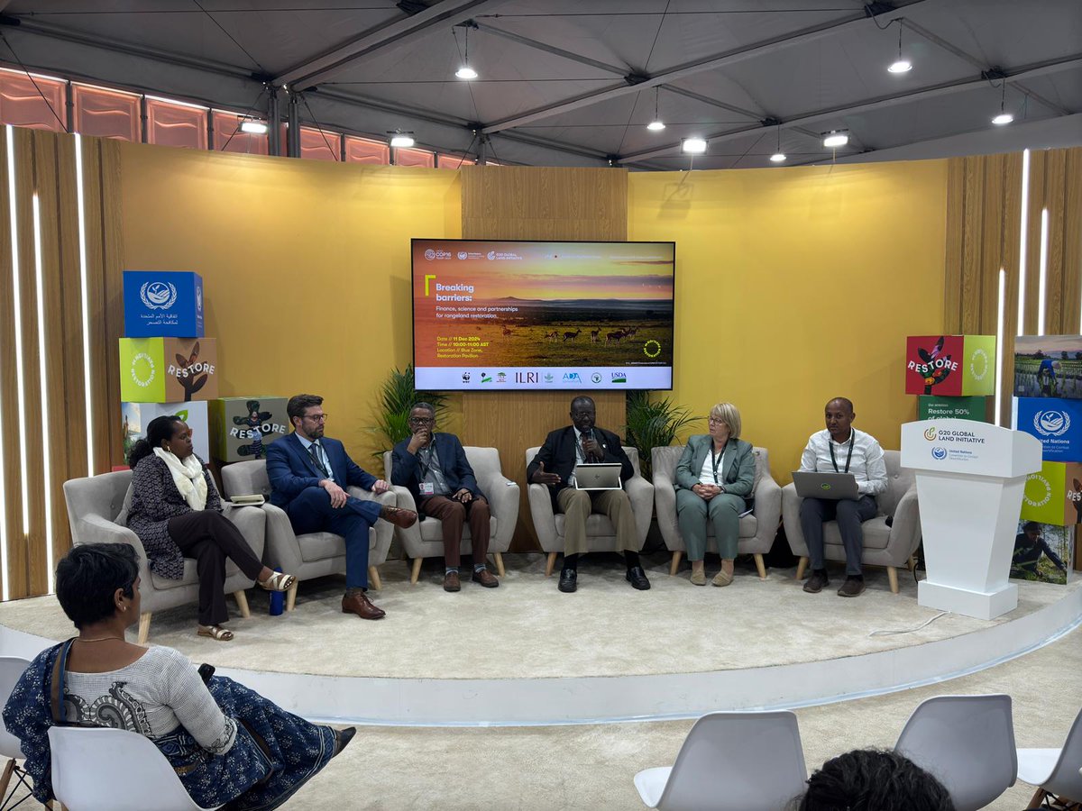 adaconsortium's tweet photo. Sharing experiences from implementing devolved finance for rangeland restoration and  empowerment of local communities

@jlosumba also emphasized the need for enhanced collaboration between the public and private sectors to ensure sustainable, long-term investments.
@Cop16Riyadh https://t.co/gD3bYmKcve