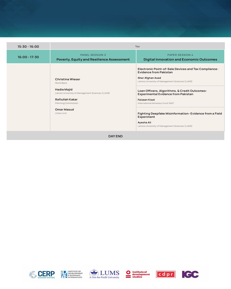 HaqMahbub's tweet image. Engage in insightful sessions on climate justice, land rights, education policy, and more on Day 1 of the Pathways to Development Conference. We hope to see you all at LUMS.
Register now: bit.ly/4g3jHBC
The program for #Path2Dev is available on path2dev.org