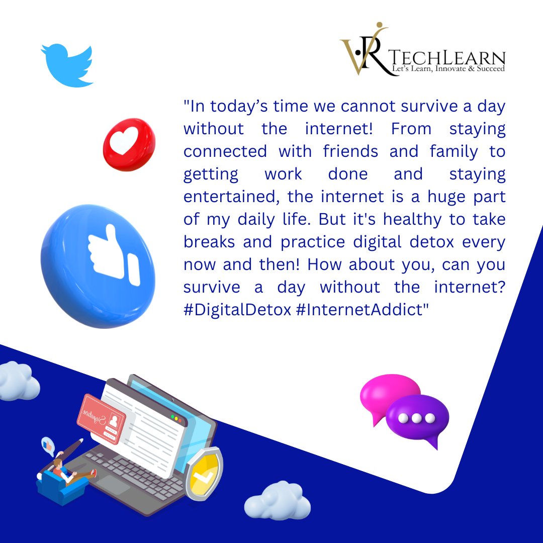 RVTechLearn's tweet image. &quot;Could you survive a day without the internet? 
🌐 Take a break, refresh, and share your thoughts with us! 💬&quot;
#DigitalDetox #InternetAddict #RVTechLearn