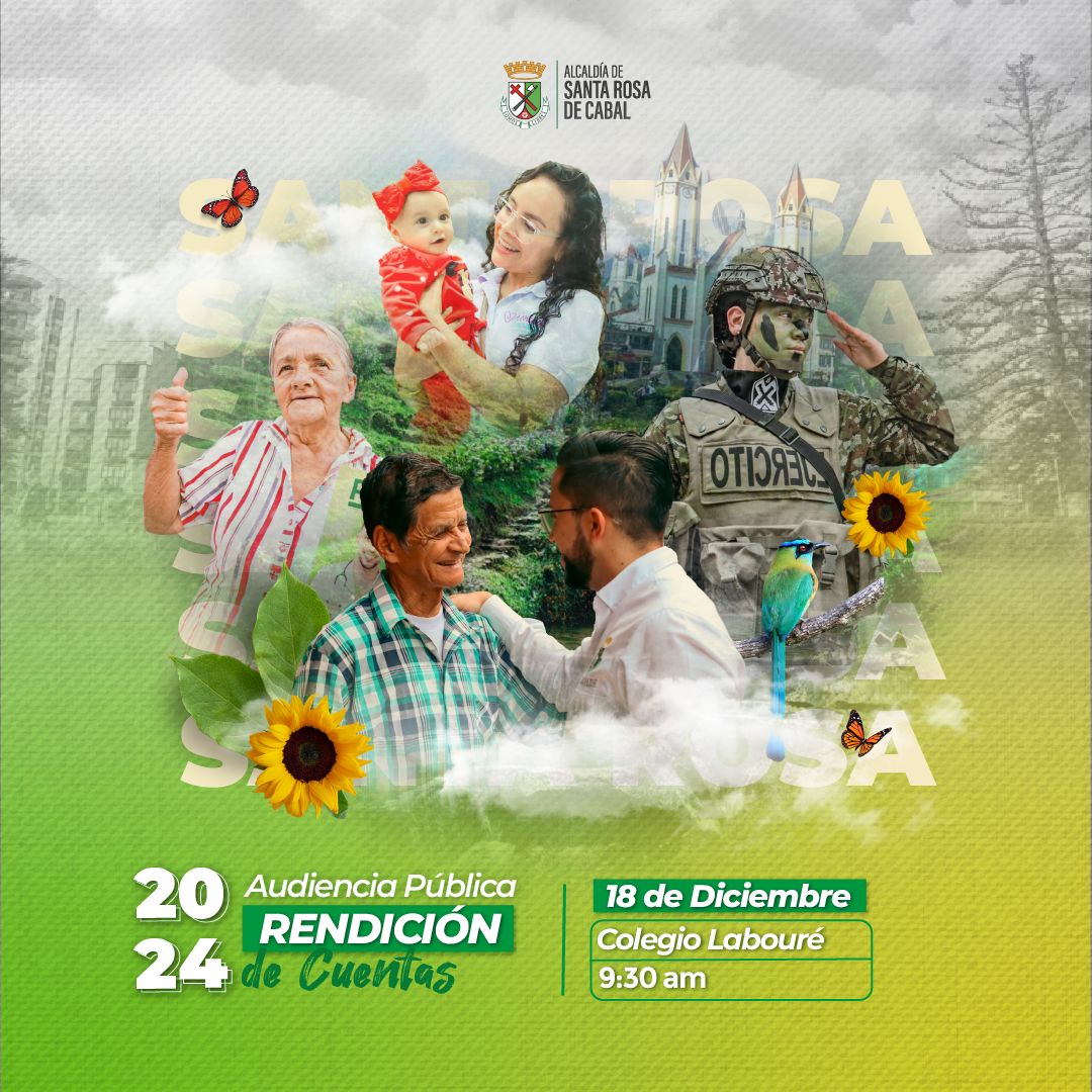 Prográmate para la Audiencia Pública de rendicón de cuentas 2024. 18 de diciembre, colegio Labouré, 9:30 a.m.