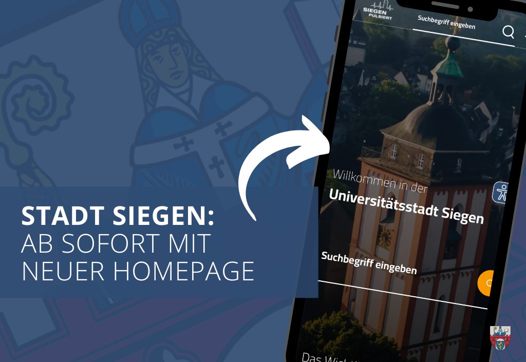 Von der Notfall-Homepage direkt zur neuen Seite: Die Stadt #Siegen hat ab sofort eine neue Internetpräsenz. Das heißt: Wir sind wieder unter der alten Domain erreichbar! Jetzt reinklicken: siegen.de